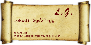 Lokodi György névjegykártya